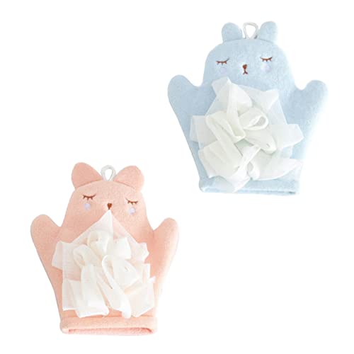 NULYLU 2stücke Junge Mädchen Badetuch-handschuhe Cartoon Design Doppelseitige Anwendung Sanft Zur Haut Für Baden Und Reisen Für Mädchen von NULYLU