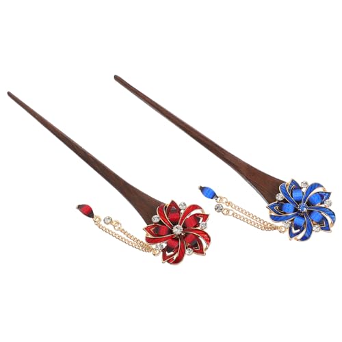 NULYLU 2stücke Ethnischer Haarschmuck Mit Blüten Und Quastendekor Handgefertigte Haarnadeln Für Elegante Hochsteckfrisuren Für Damen Und Brautstyling von NULYLU