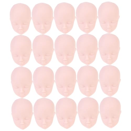 NULYLU 20 Stücke Selbstgemacht Puppenköpfe aus Kunststoff für Make Up Übungen Bastelbedarf Miniatur Deko Zubehör für Friseurhandwerk und Kreative Projekte von NULYLU
