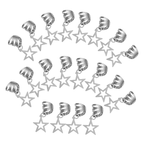 NULYLU 20stücke Hollow Star Haarschmuck Metall Haarringe Mit Fünfzackigen Sternen Für Zöpfe Dreadlocks Und Diy Frisuren Leicht Und Anpassbar Für Festivals Und Partys von NULYLU