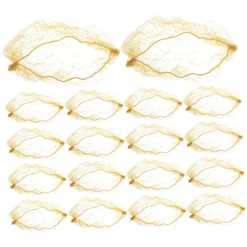NULYLU 20 Stück Unsichtbares Haarnetz Ballett Dutt Haarnetz Koch Haarnetz Haarnetzkappe Mesh-haarwickel Ballett Brötchennetz Dutt Haarspange Mesh-haarkappe Haarnetze Für Damen Khaki Nylon von NULYLU