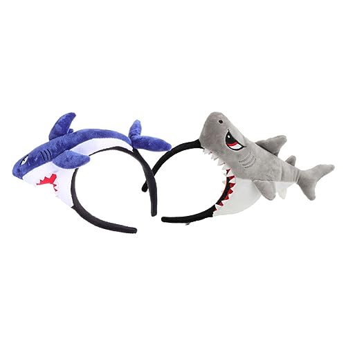 NULYLU 2stücke Cartoon Haifisch-haarreifen Für Erwachsene Süße Tier-stirnbänder Für Partys Strapazierfähige Haarschmuck-dekorationen Für Kostüme Und Feste von NULYLU