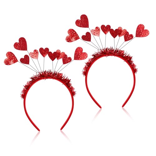 NULYLU Liebes-stirnband Mit Herz-pailletten 2 Stück Valentinstag-haarbänder Haarschmuck Aus Strapazierfähigem Material Für Mädchen NULYLU Liebes-stirnband Mit Herz-pailletten 2 Stück Valentinstag-haarbänder Haarschmuck Aus Strapazierfähigem Material Für Mädchen von NULYLU