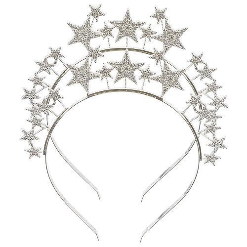 NULYLU Haarreif Sternform Glitzer Haarschmuck Für ädchen Glänzendes Fünfzack Stern Kopfband Festlicher Kopfschmuck von NULYLU