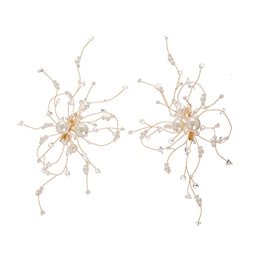 NULYLU 2stücke Handgefertigte Und Perle Haarnadeln Elegant Braut Hochzeitskopfschmuck Damen Haarschmuck Für Hochzeit Zubehör von NULYLU