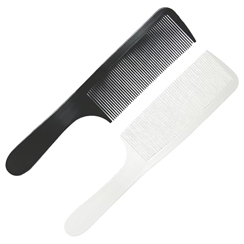 NULYLU 2stücke Gebogener Friseurkamm Für Männer Antistatischer Haarschneidekamm Profi Stylingkamm Aus Kunststoff Für Flattop Und Fade Frisuren Schwarz Und Weiß von NULYLU