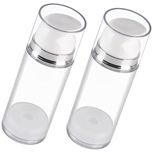 NULYLU 2stücke Nachfüllbare Airless Pumpflasche Transparente Lotion Spender Für Praktische Creme Behälter Für Handcreme Shampoo Und Kosmetik von NULYLU