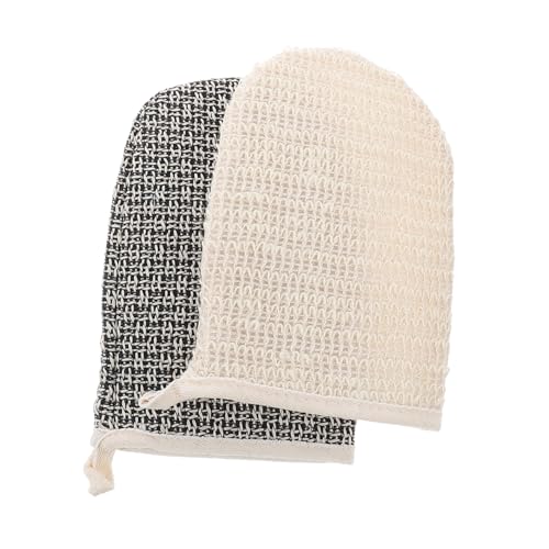 NULYLU 2stücke Natur-sisal Badehandschuhe Spa-duschreiniger Schwamm-handschuhe Peeling-fäustlinge Doppelseitiger Luffa-waschlappen Schwamm Körperwaschhandschuhe Für Männer Und Frauen von NULYLU
