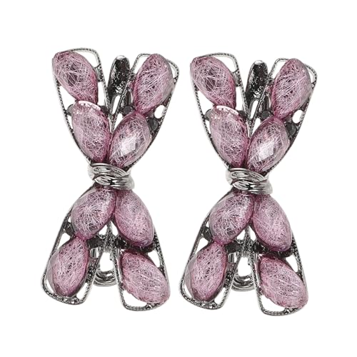 NULYLU 2stücke Schleifenhaarnadel Mit Strass Für Mädchen Seitliche Entenschnabel-clips Haarschmuck Für Tägliche Styling Und Besondere Anlässe Schleifenstruktur Stilvolles Design von NULYLU
