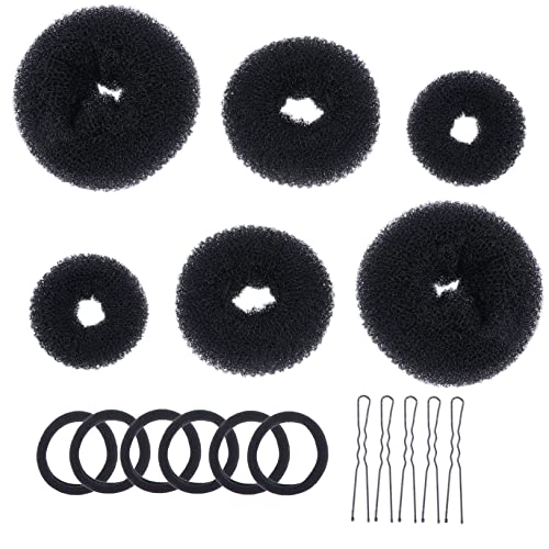 NULYLU Haar Donut Dutt Maker 3 Stück Haar Styling für Damen U-Förmige Haarnadeln und Gummibänder für Verschiedene Anlässe Wie Partys und Hochzeiten von NULYLU