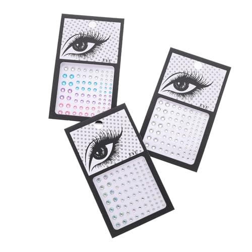 NULYLU 3 Sätze Selbstklebende Face Gems mit Delikaten Perlen und Farbverlauf Dekorative Gesichtsschmuck Aufkleber für Augen Make up Festival Hochzeit und Party von NULYLU