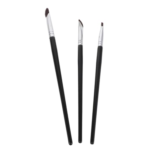 NULYLU 3stücke Lidschattenpinselset Mit Flachem Eyeliner-pinsel Und Schwammpinsel Für Augen-make-up Inklusive Etui Für Reisen Mit Weichen Borsten Für Präzise Konturierung Und von NULYLU