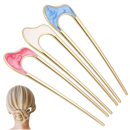 NULYLU 3 Stück Teiliges U Förmige Haarnadeln Damen French Hair Pins für Dutt und Vielseitige Frisuren Metallspangen in für Alltag und Besondere Anlässe NULYLU 3 Stück Teiliges U Förmige Haarnadeln Damen French Hair Pins für Dutt und Vielseitige Frisuren Metallspangen in für Alltag und Besondere Anlässe von NULYLU