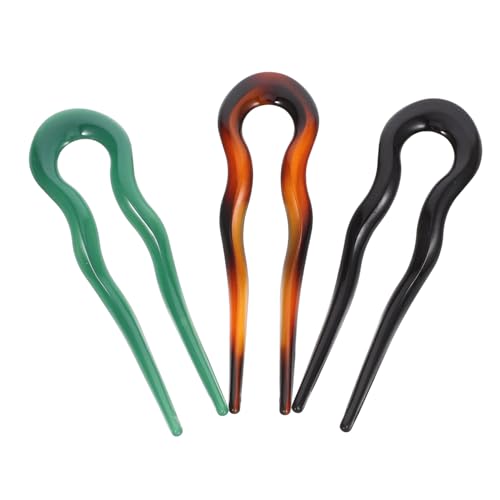 NULYLU 3 Stück Teiliges U förmige Haargabeln Haarnadeln für Frauen aus Langlebigem Resin Stark Haltend Vielseitiger Haarschmuck für Hochzeiten Partys Alltag Stilvolle Fixierung von NULYLU