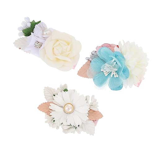 NULYLU 3stücke Blumen-haarspangen Für Junge Mädchen Teiliges Zartes Haar-accessoire Mit Floralen Designs Für Besondere Anlässe Und Alltag Für Brautjungfern Und Festliche Outfits von NULYLU