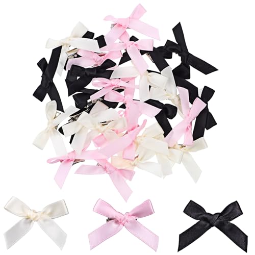 NULYLU 30stücke Mini Schleifen Haarclips Für Damen Haarschmuck Verschiedenen Farben Langlebig Und Leicht Für Hochsteckfrisuren Und Zöpfe Süße Haaraccessoires von NULYLU