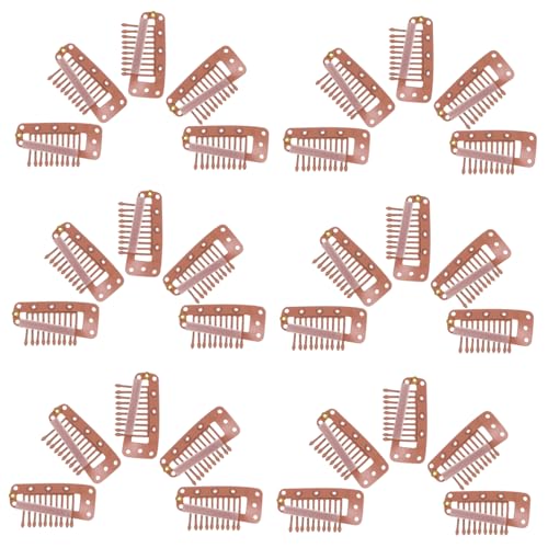 NULYLU 30 Stück Perücke Clips Metall Schnappclips für Haarverlängerungen Leicht und Stabil für Damen Clip zur Perückenbefestigung von NULYLU