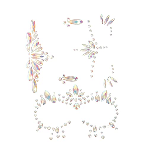 NULYLU 3blätter Strasssteine Für Gesicht Glow Im Dunkeln Aufkleber Gesicht Edelsteine Tattoos Für Halloween Kostümpartys Karneval Maskerade von NULYLU