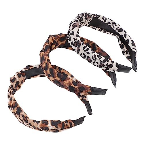 NULYLU 3stücke Geknotetes Stirnband Mit Leopardenmuster Breites Haarband Für Damen Haarreif Leopardenmuster Haarband Für Verschiedene Frisuren Und Outfits von NULYLU