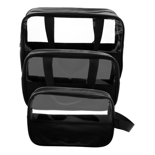 NULYLU 3stücke Teiliges Transparentes Make-up-täschchen Set Große wasserdichte Reisetasche Mit Handgriff Vielseitiger Kosmetikorganizer Für Frauen Und Mädchen Für Unterwegs von NULYLU