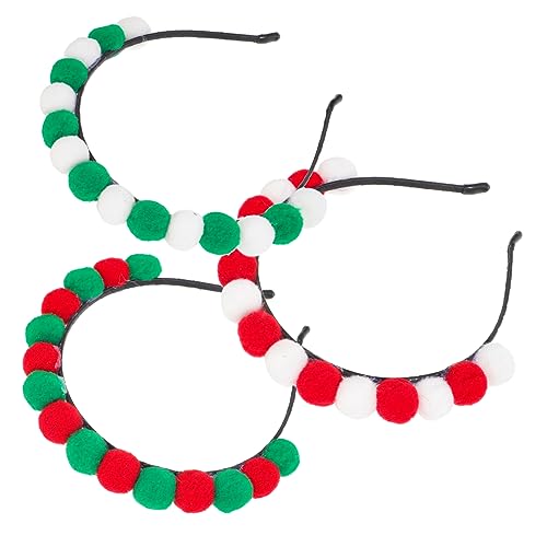 NULYLU 3stücke Teiliges Weihnachts-haarreif Fuzzy-bällen Festliche Haarschmuck Für Damen Für Weihnachtsfeiern Kostüme Und Fotoshootings von NULYLU