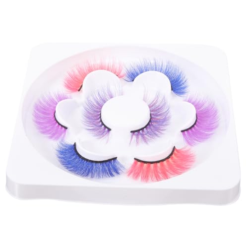 NULYLU 4paare Falsche Wimpern Bunte Künstliche Wimpern Für Frauen Weiche Und Flexible Fake Lashes Für Partys Und Spezielle Anlässe Natürliches Aussehen Wiederverwendbar von NULYLU