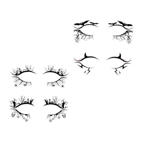 NULYLU 4paare Halloween Augen Aufkleber Lustige Augenlinie Sticker Mit Fledermaus Für Kreative Make-up Looks Für Partys Und Festivals von NULYLU