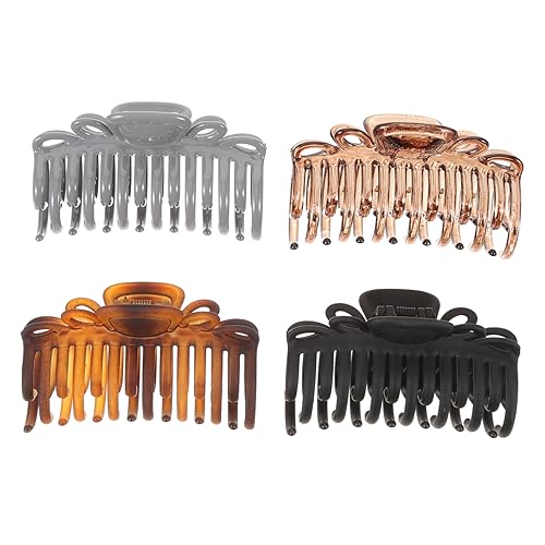 NULYLU Haarspange Mit Leopardenmuster Und Transparenten Haarklammern Für Damen Pferdeschwanzhalter Mit Zahndesign Für Dickes Oder Dünnes Haar von NULYLU