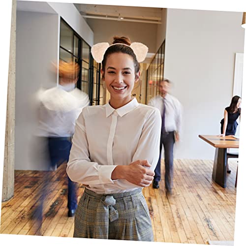 NULYLU 4 Stück Katzenohren Haarreif für Cosplay Flauschige Tierohren Haarband für Mädchen für Geburtstagsfeiern und Festivals Beige und Schwarz von NULYLU