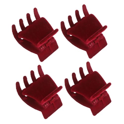 NULYLU 4 Stück Kleine Haarkralle aus Velours Haarschonende Haarklammer mit Rutschfestem Griff Einfache Haarklammer für Damen Vielseitig zum Fixieren und Stylen von Haaren von NULYLU