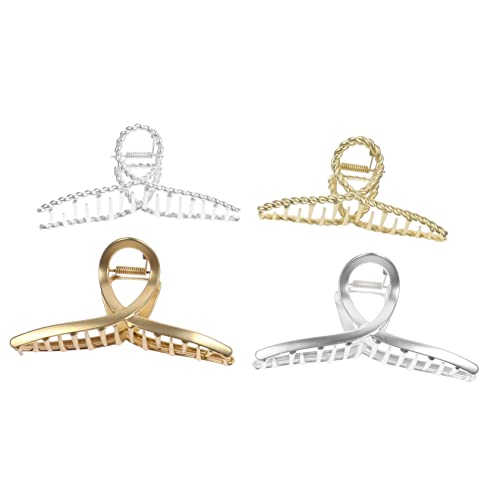 NULYLU 4stücke Glänzende Haarklammern Aus Legierung Elegante Große Clips Für Damen Für Verschiedene Frisuren Und Anlässe Rutschfest Und Schonend Für Haar von NULYLU