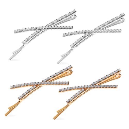 NULYLU 4stücke Strass-haarspangen X-förmig Metall-haarnadeln Für Damen Mädchen Haarschmuck Accessoires Für Party Hochzeit Verabredung Glattes Lockiges Haar NULYLU 4stücke Strass-haarspangen X-förmig Metall-haarnadeln Für Damen Mädchen Haarschmuck Accessoires Für Party Hochzeit Verabredung Glattes Lockiges Haar von NULYLU