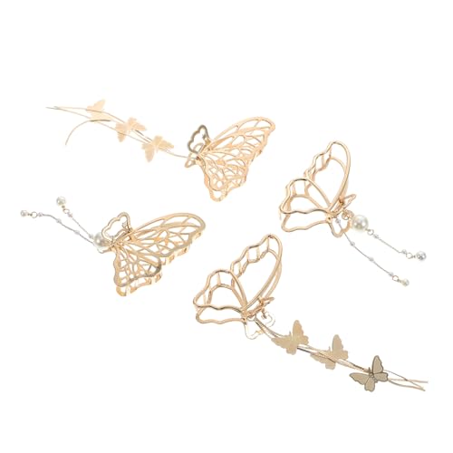 NULYLU 4 Stück Teiliges Haarklammern mit Quasten Rutschfeste Krallenclips für Damen Stabile Haarklammern für Festes Styling bei Alltag Party und Besonderen Anlässen von NULYLU