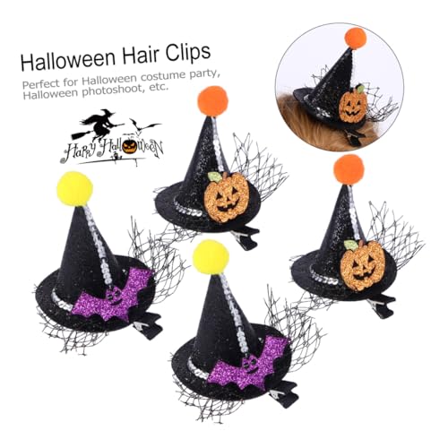 NULYLU 4 Stück Zauberer Haarnadel Clips Für Haarspangen Haarknoten Mädchen Damen Haarspangen Haarschmuck Hut Haarspange Mit Mini Süßes Styling Party Kunstleder von NULYLU
