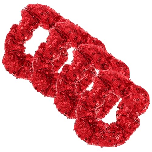 NULYLU 4stücke Weihnachts Pailletten Haargummis Für Junge Mädchen Elastische Haarbänder Für Partys Festliche Anlässe Und Tägliche Nutzung Leuchtendem von NULYLU