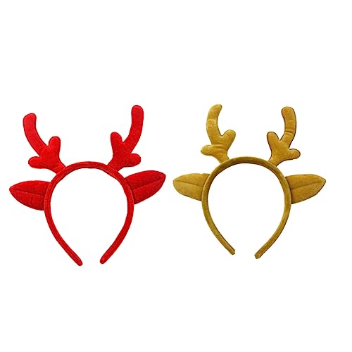 NULYLU 4er Set Weihnachts Haarreifen Mit 3D Rentier Geweih Weinrot Lustige Party Haarschmuck Für Frauen Und ädchen Perfekte Dekoration Für Weihnachtsfeiern Und von NULYLU