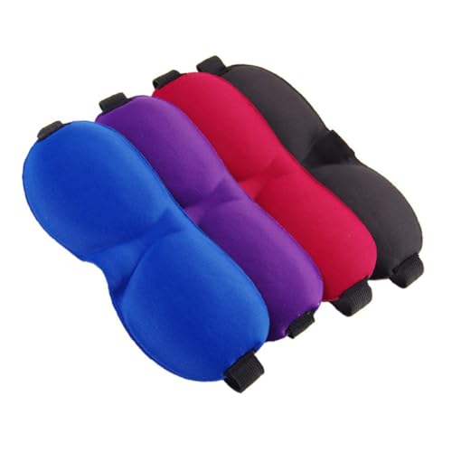 NULYLU 4stücke Schlafmaske Für Entspanntes Schlafen Atemaktive Augendeckel Für Damen Und Herren Lichtblockierende Augenmaske in Lila Schwarz Rot Und Blau Für Flugreisen Camping Und von NULYLU