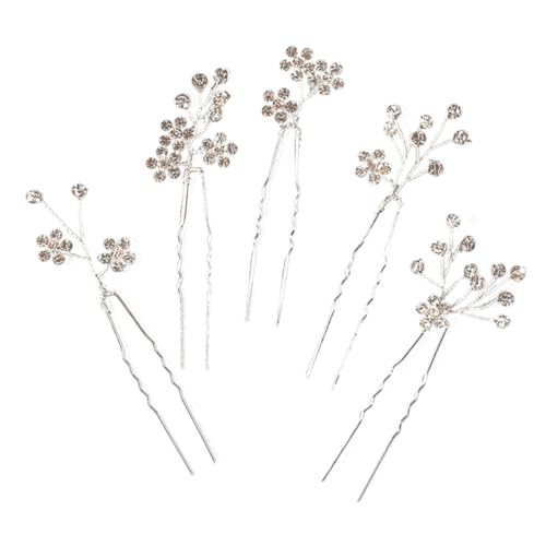 NULYLU 5 Stück Teiliges U förmiger Haarschmuck mit Blumen strasssteinen Leichte und Langlebige Hochzeits haarnadeln für Braut und Festliche Anlässe Eleganter Schmuck für Damen NULYLU 5 Stück Teiliges U förmiger Haarschmuck mit Blumen strasssteinen Leichte und Langlebige Hochzeits haarnadeln für Braut und Festliche Anlässe Eleganter Schmuck für Damen von NULYLU