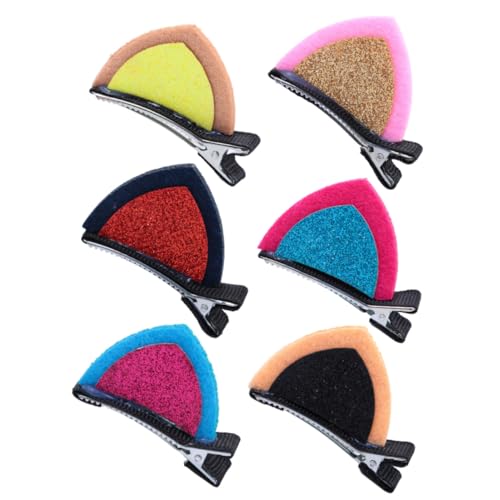 NULYLU 6 Paare Katzenohren Haarspangen Glitzer Haarschmuck für Mädchen Niedliche Ohr form Leicht und Kompakt für Partys Geburtstage und Kostüme Zufällige Farbe Zufällige Farbe von NULYLU