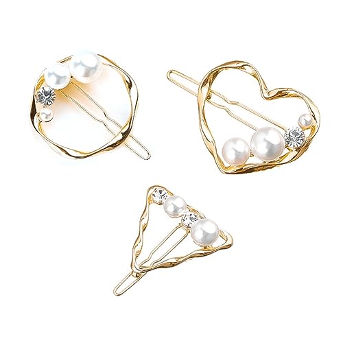 NULYLU 6stücke Perlen-haarspangen Für Frauen Geometrische Formen Dreieck Kreis Herz Pentagramm Schleife Kleeblatt Modische Haarklammern Für Mädchen Für Verschiedene Frisuren Und von NULYLU