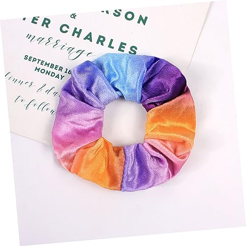 NULYLU 6 Stück Teiliges Elastische Haargummis für Frauen Bunte Regenbogen Farbverlauf Haarschleifen Strapazierfähige Ponytail Halter Modischer Haarschmuck für Alltag und Party von NULYLU
