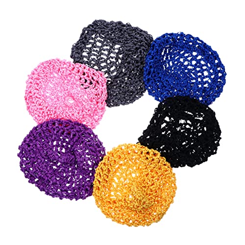 NULYLU 6 Stück Teiliges Gehäkeltes Haarnetz für Damen Praktische Netzhaube zum Schlafen Langlebige Kopfhaube in Zufälligen Farben Atmungsaktive Handgefertigte Haarnetze Zufällige Farbe von NULYLU