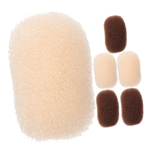 NULYLU 6 Stück Teiliges Haarkissen für Damen Atmungsaktive Haarbasis Clips in Kaffee und Wiederverwendbar Voluminöses Styling Zubehör für Mädchen Einfaches Formen Haarschaden von NULYLU