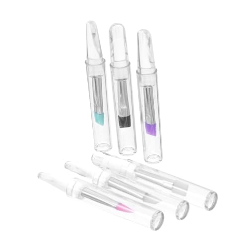 NULYLU 6 Stücke Silikon Wimpernzange Flachpinsel Lidschattenstift Augenbrauenpinsel Set Tragbare Make-up-tools Für Frauen Outdoor Reise von NULYLU