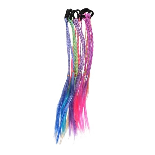 NULYLU 6stücke Ponytail Extensions Für Mädchen Bunte Geflochtene Haarstücke Für Partys Auftritte Und Täglichen Gebrauch von NULYLU