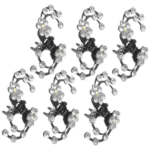 NULYLU 6stücke Weiße Mini-haarklammern Mit Strasssteinen in Pflaumenblütenform Haarschmuck Für Frauen Und Mädchen Hochzeit Und Party Blumen-haarklammern von NULYLU