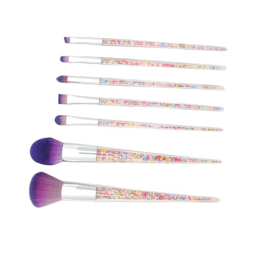 NULYLU 7stücke Teiliges Professionelles Makeup-pinselset Für Frauen Komfortable Puderbürsten Mit Silbernem Tubus Für Makeup-anwendungen Zu Hause Salon von NULYLU