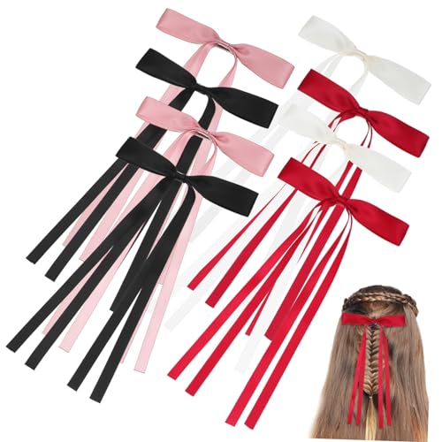 NULYLU 8stücke Kleine Haarschleifen Haarspangen Haarbänder Aus Angenehmen Materialien Mit Praktischem Clip Für Damen Und Mädchen in Verschiedenen Farben Multifunktional Als Haaraccessoire von NULYLU
