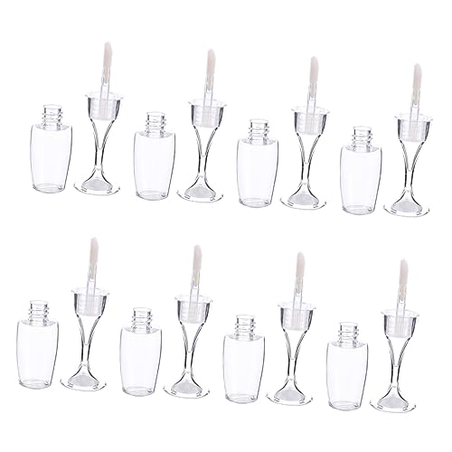 NULYLU 8er Set Wiederverwendbare Lippenpflegebehälter Im Weinglas Design 8ml Lip Gloss Röhrchen Transparente Flaschen Für DIY Lippenbalsam Und Lipgloss Nachfüllbare von NULYLU