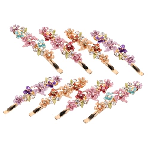 NULYLU 8stücke Blumen-haarspangen Mit Strasssteinen Dekorative Haarspangen Für Damen Accessoires Für Frauen Teenager Und Mädchen Stilvolle Haarschmuck Für Verschiedene Anlässe von NULYLU